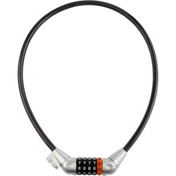 Трос-замок 84606, 12х800 мм, с кодовым замком, чёрно-серебристый Трос-замок 84606, 12х800 мм, с кодовым замком, чёрно-серебристый