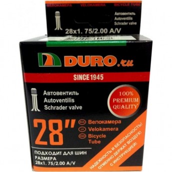 Велокамера 28" DURO 28x1,75/2,00 A/V/DHB01021 Велокамера 28" DURO 28x1,75/2,00 A/V/DHB01021